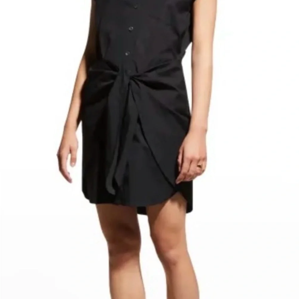 Veronica Beard Aimee Black Shirtdress Mini Size 8 Women’s Quiet Luxury - Picture 2 of 15